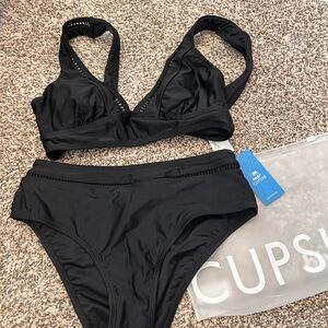 Cupshe Elegant Black Bikini Set